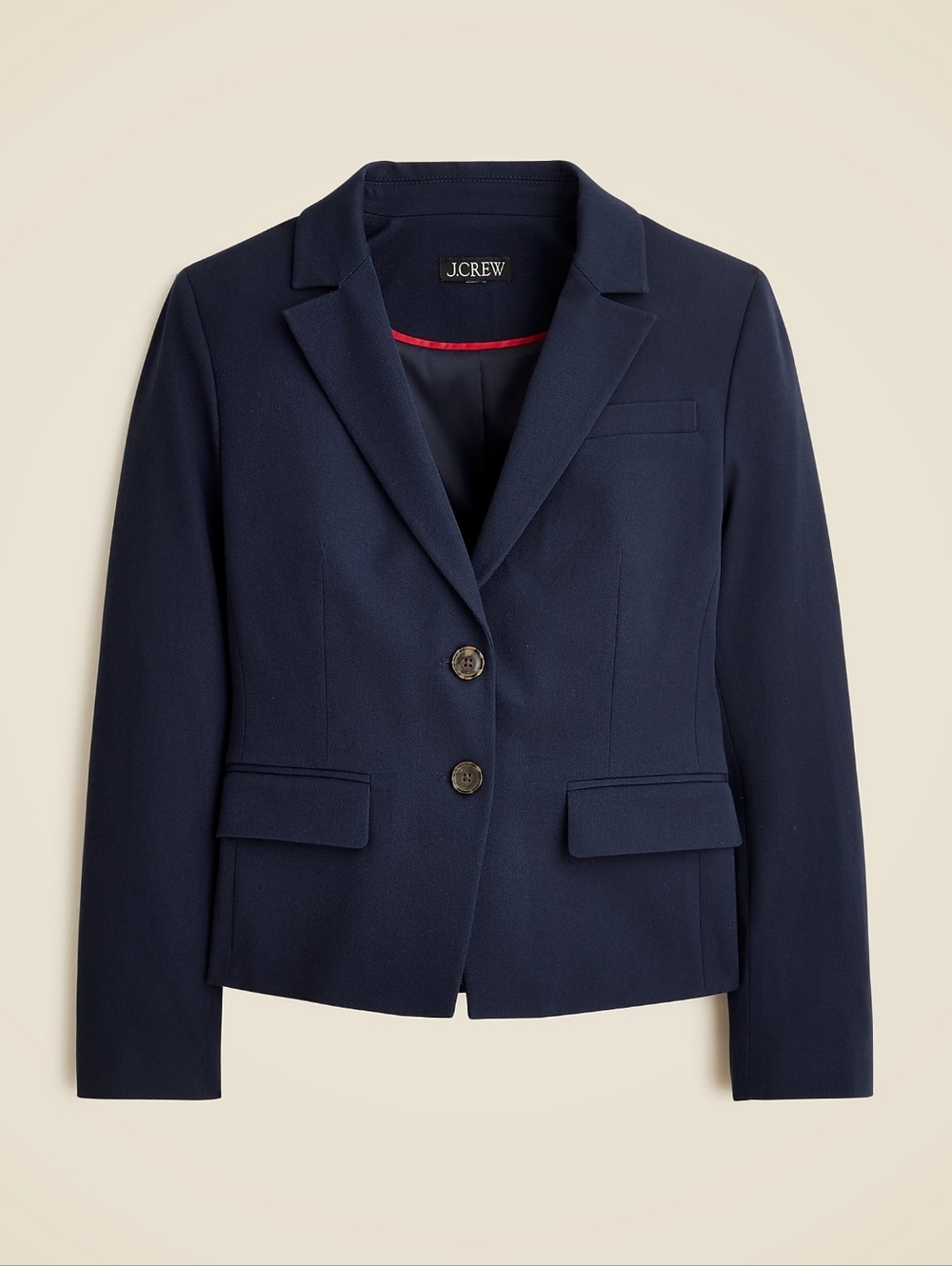 J. Crew Shrunken-fit Blazer In Wool Blend For Women  Size 4 Navy